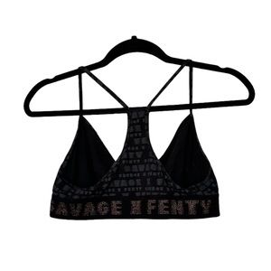 Savage X Fenty Black Sparkly Logo Bralette